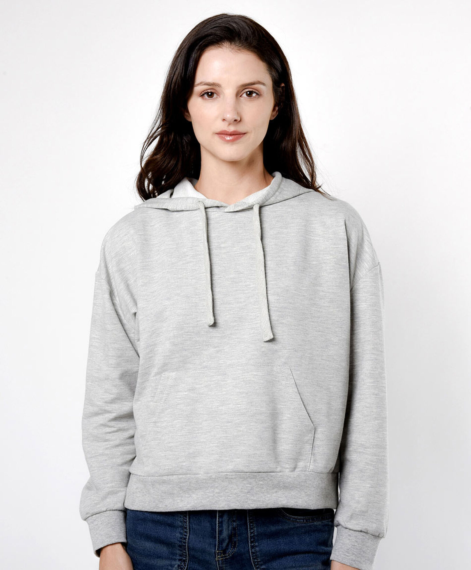 Polerón mujer básico gris Polerón mujer básico gris