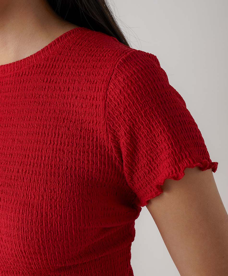Polera mujer textura jacquard