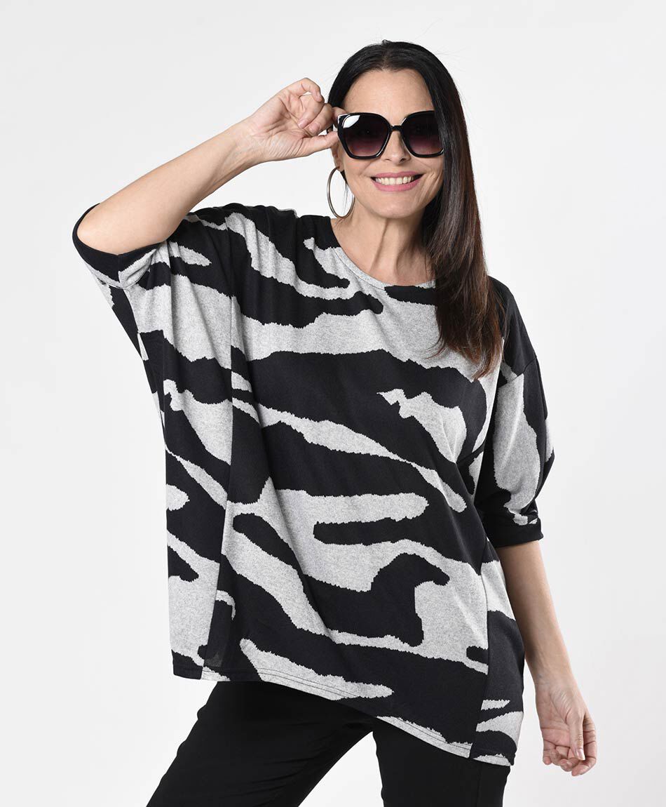 Tejido mujer animal print oversize