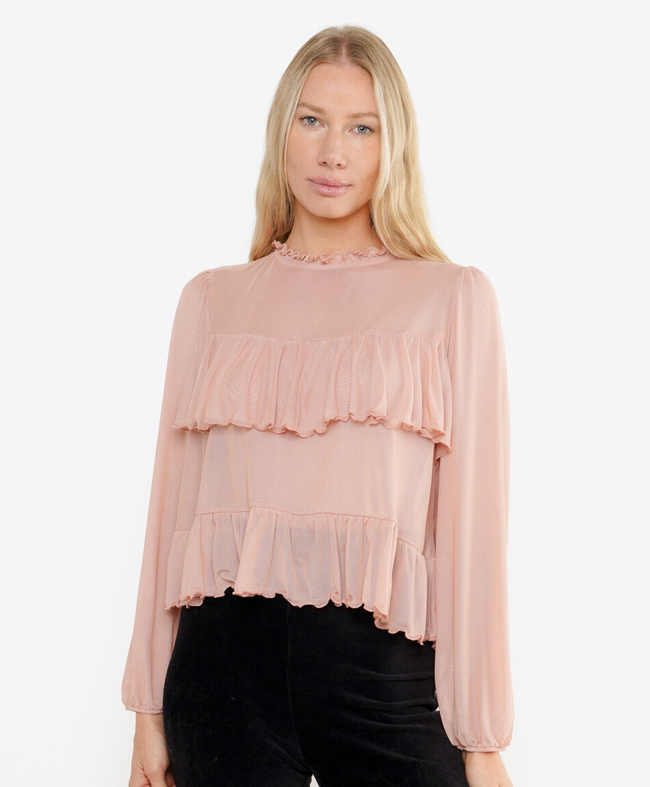 Polera mujer vuelos frontales