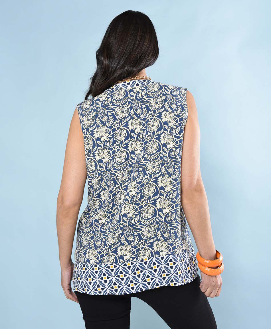 Blusa camisero oversize sin mangas