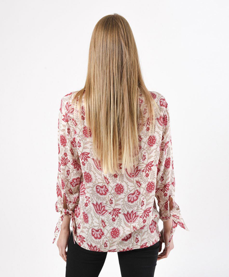 Blusa mujer nudo en mangas