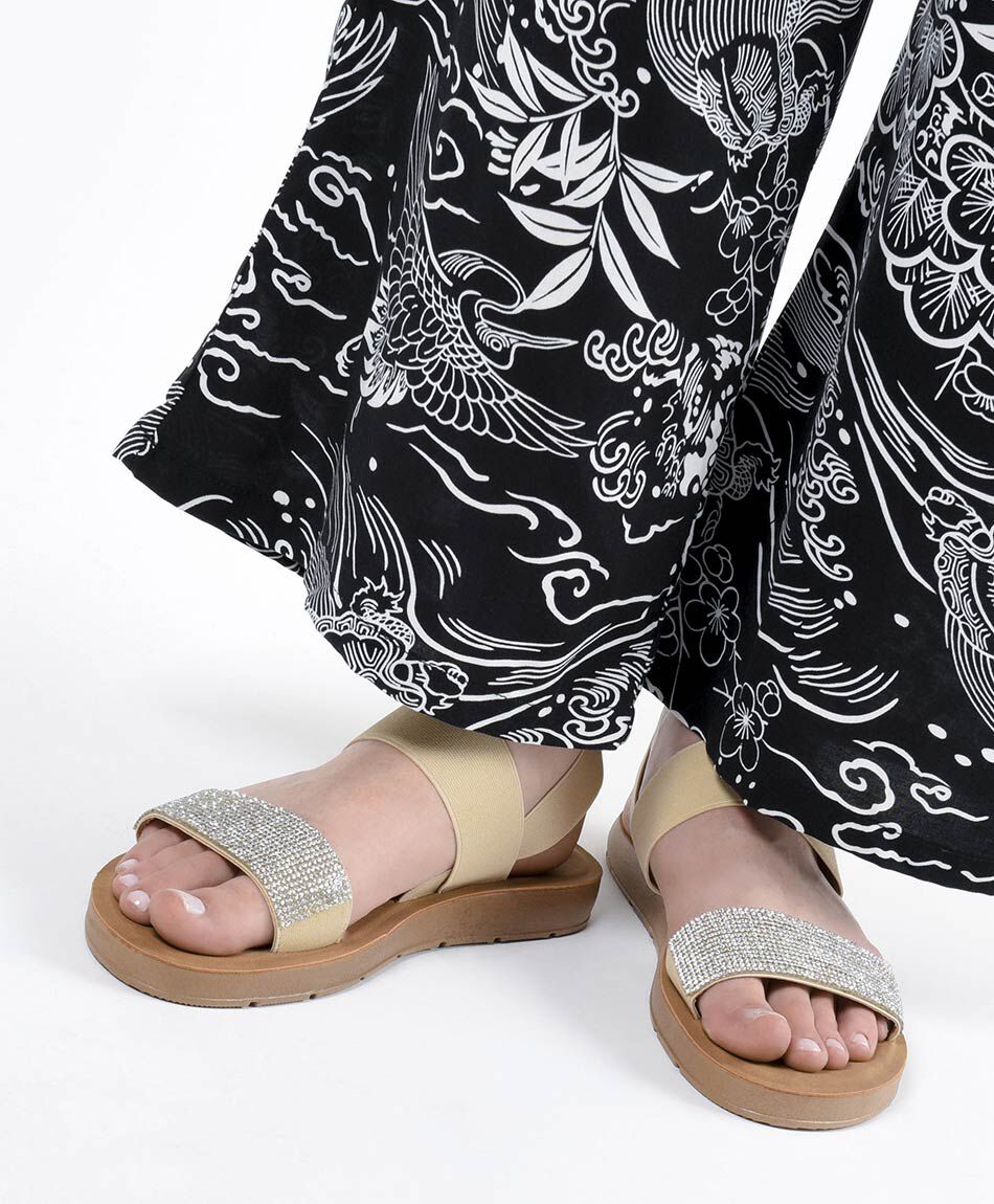 Sandalia mujer brillos