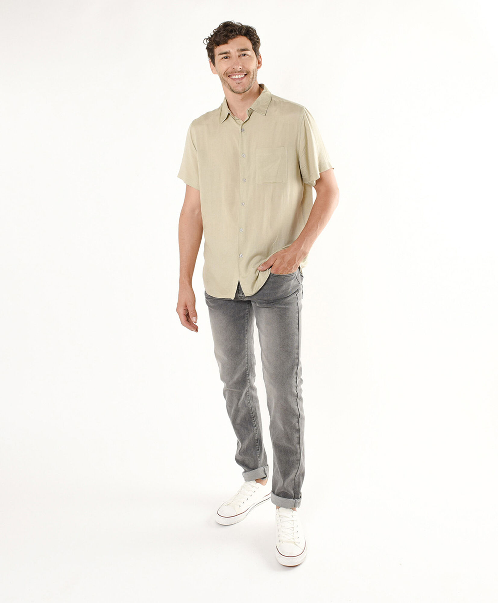 Camisa hombre lisa manga corta Camisa hombre lisa manga corta