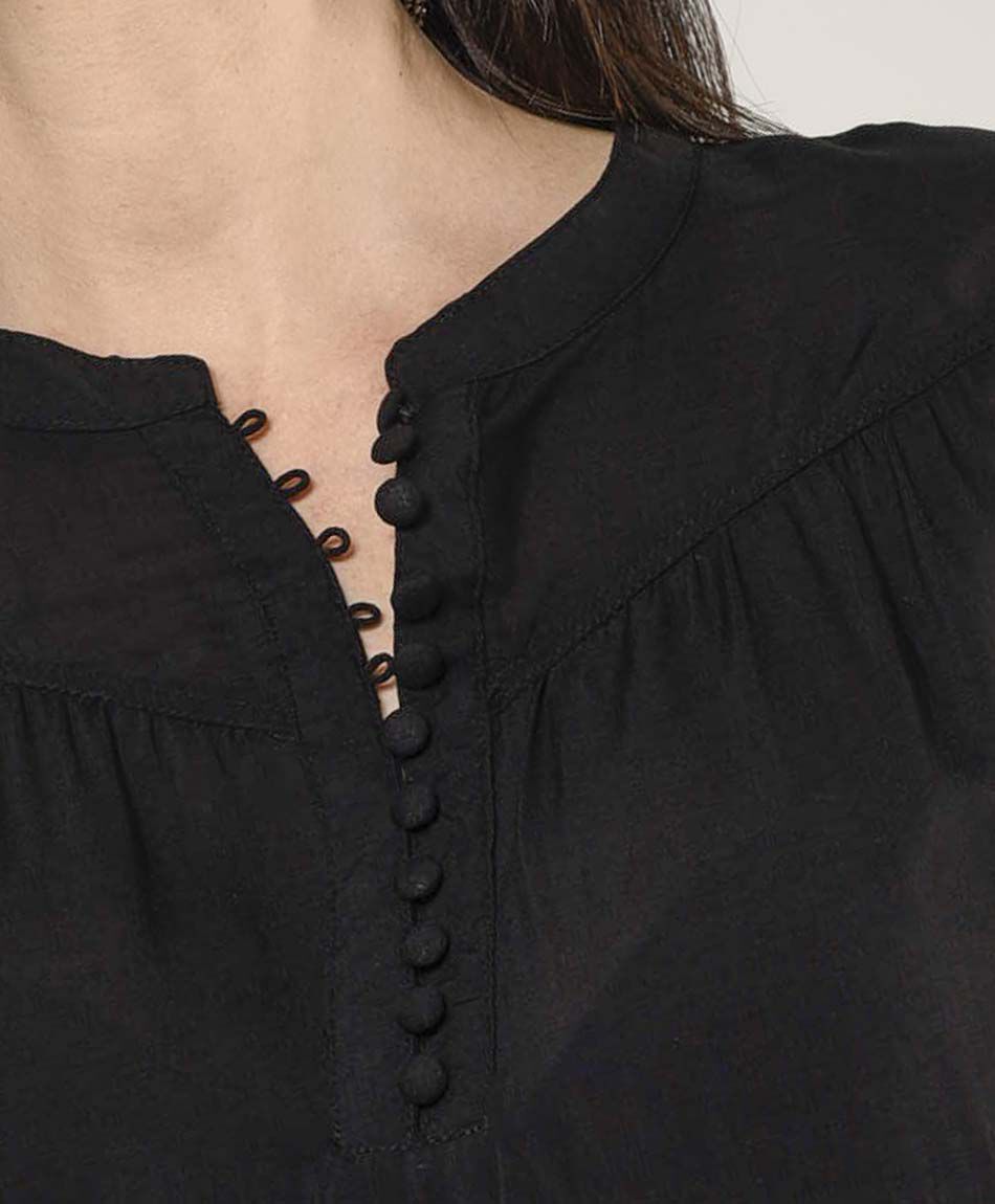 Blusa mujer plisada botones