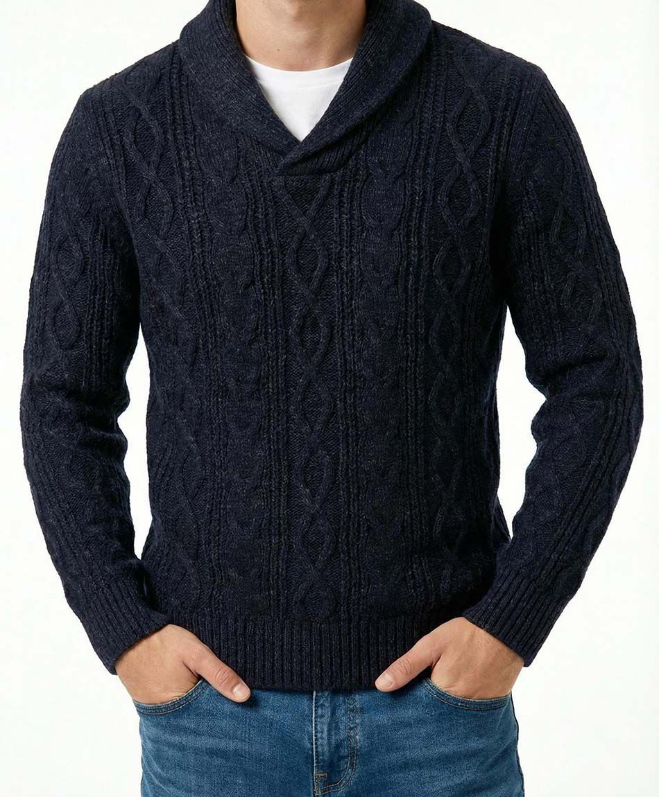 Sweater hombre cuello cruzado navy
