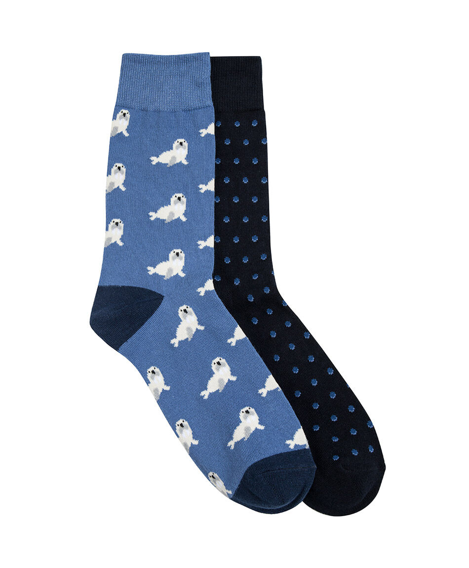 Pack 2 calcetines hombre dise&ntilde;o foca