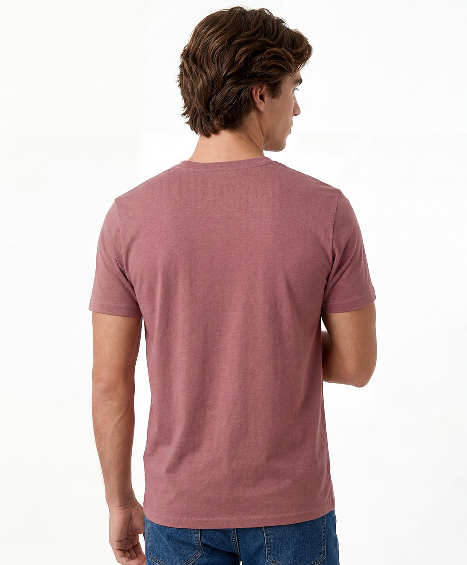 Polera hombre parche manga lisa