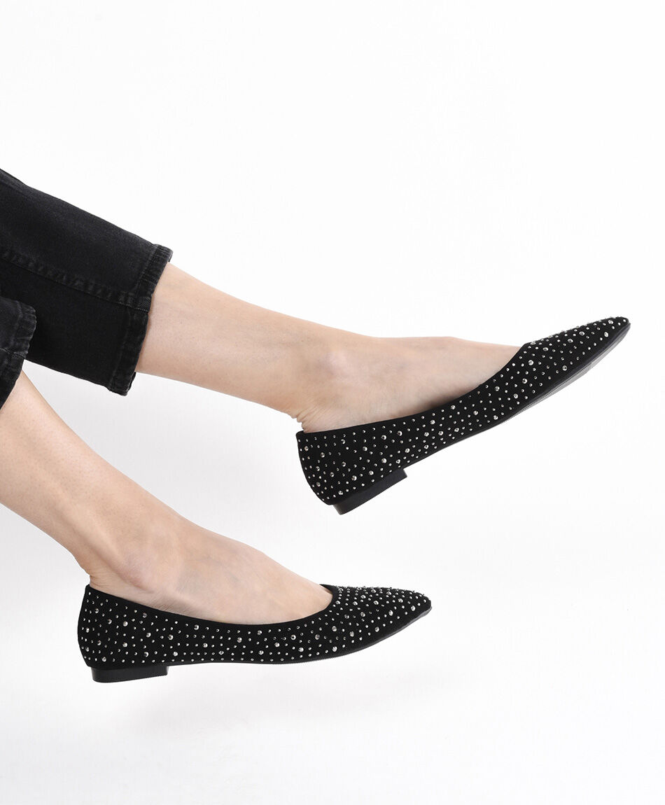 Ballerina mujer piedras taco cuadrado