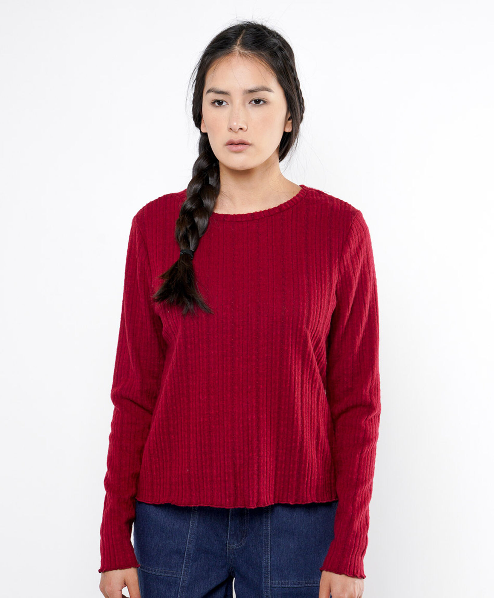 Polera mujer jacquard roja Polera mujer jacquard roja