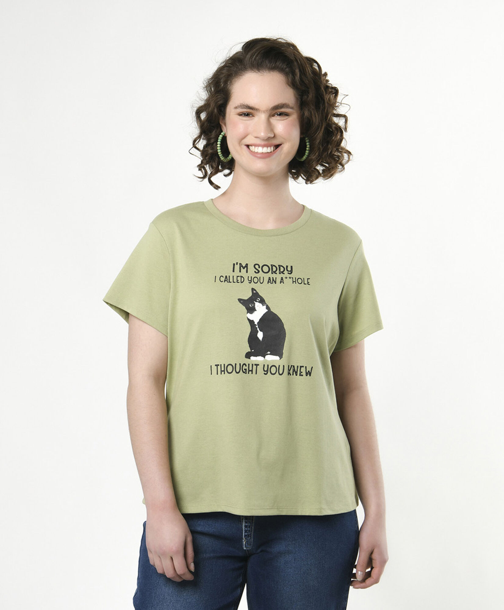 Polera mujer frase gato Polera mujer frase gato