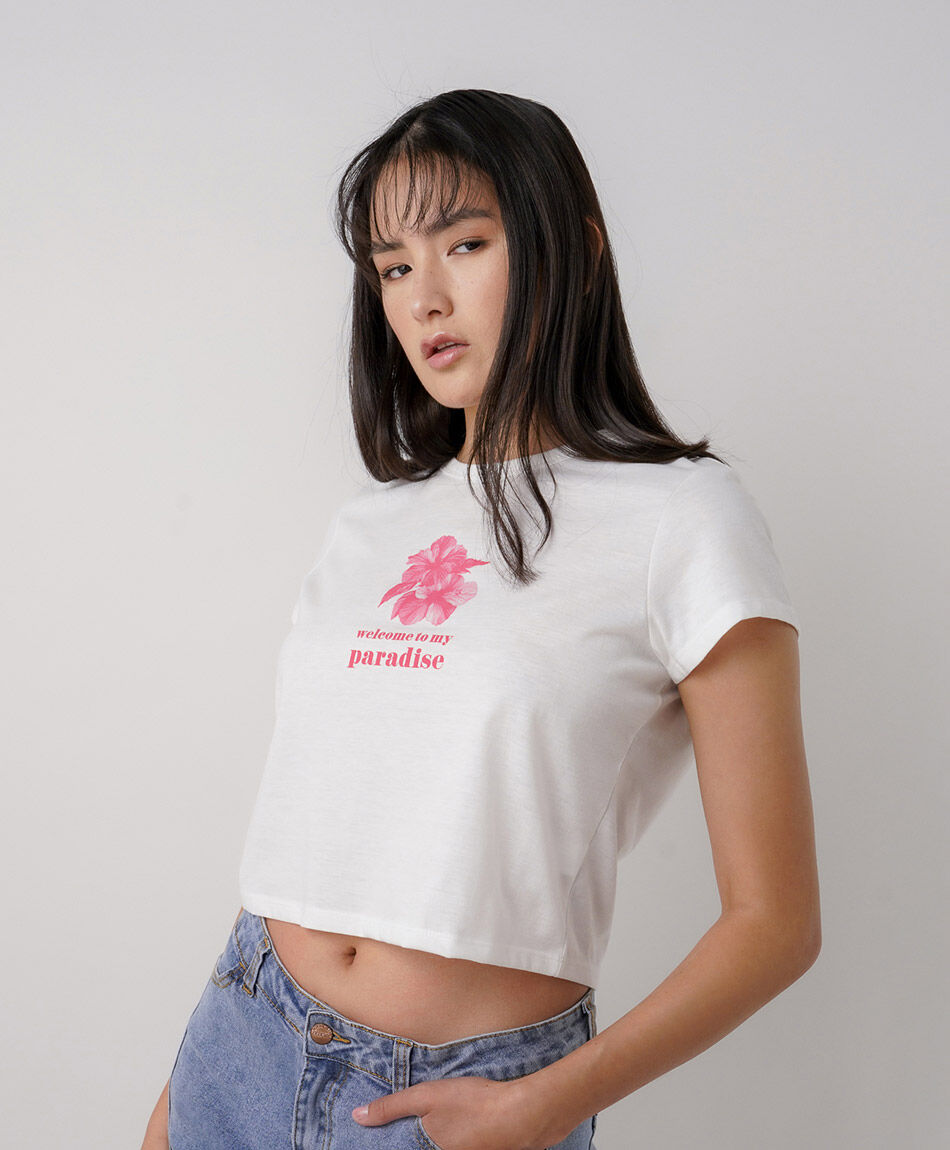 Polera mujer paradise crop