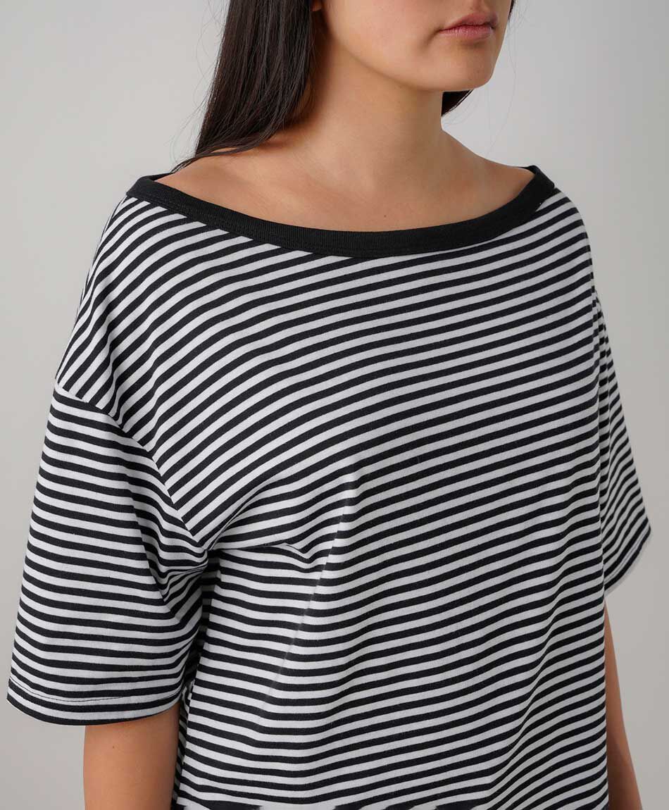 Polera mujer rayas irregular