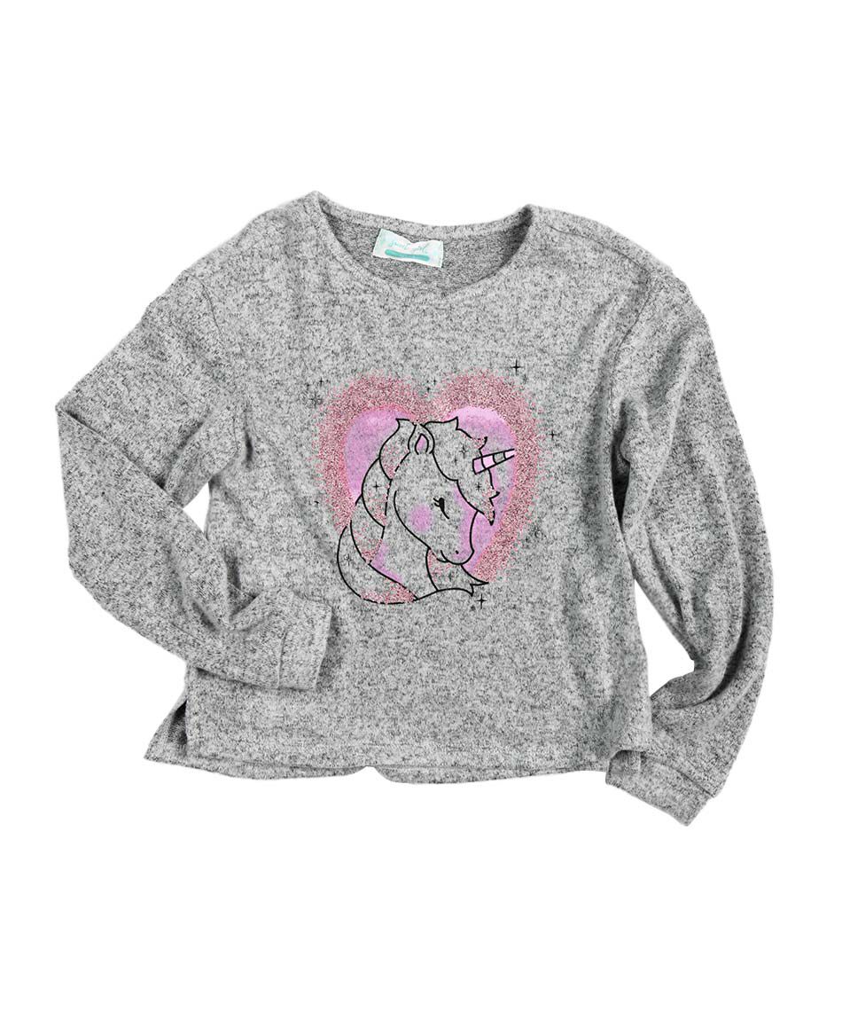 Sweater ni&ntilde;a unicornio cuello redondo