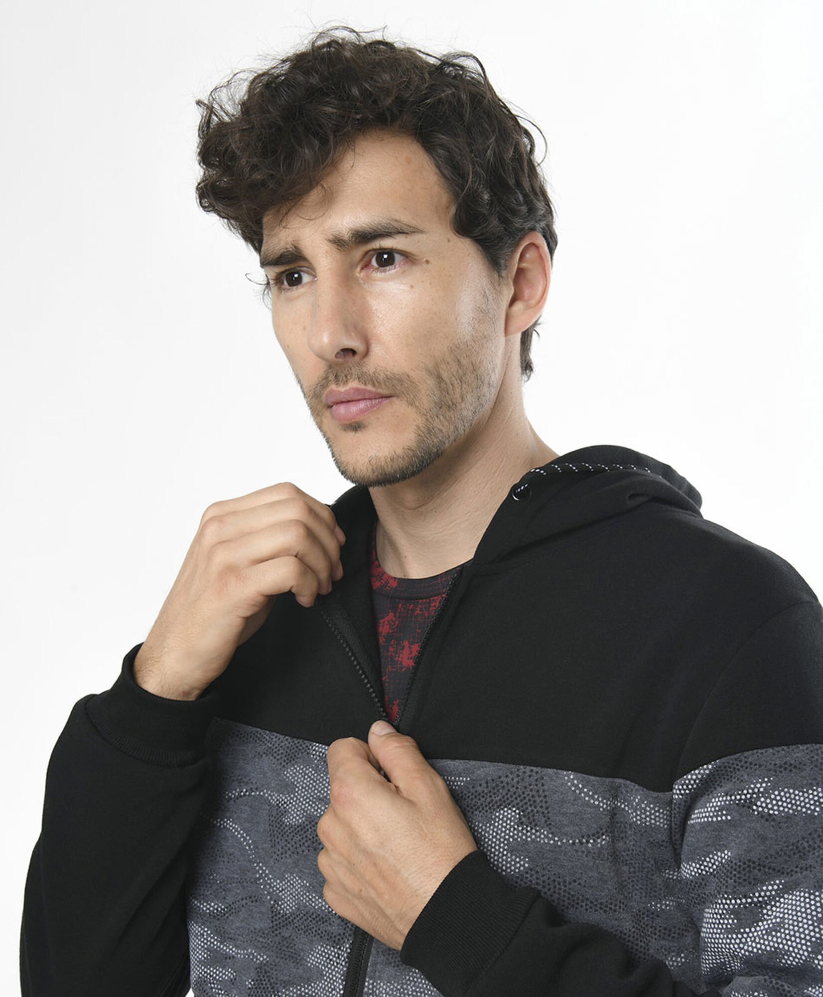 Polerón deportivo hombre franja camuflaje Polerón deportivo hombre franja camuflaje