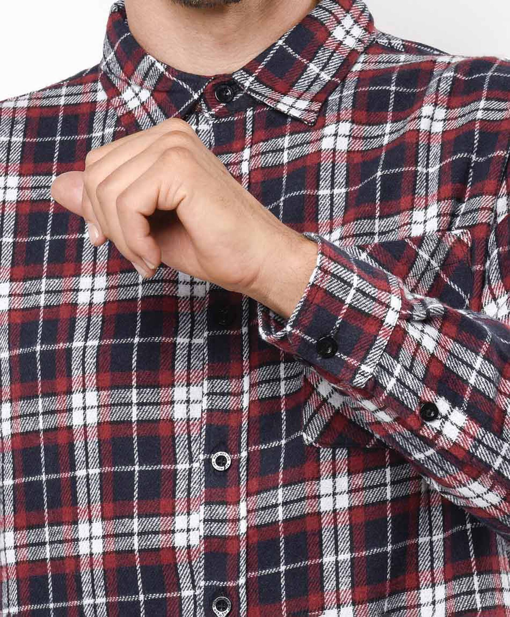 Camisa hombre franela roja y azul Camisa hombre franela roja y azul