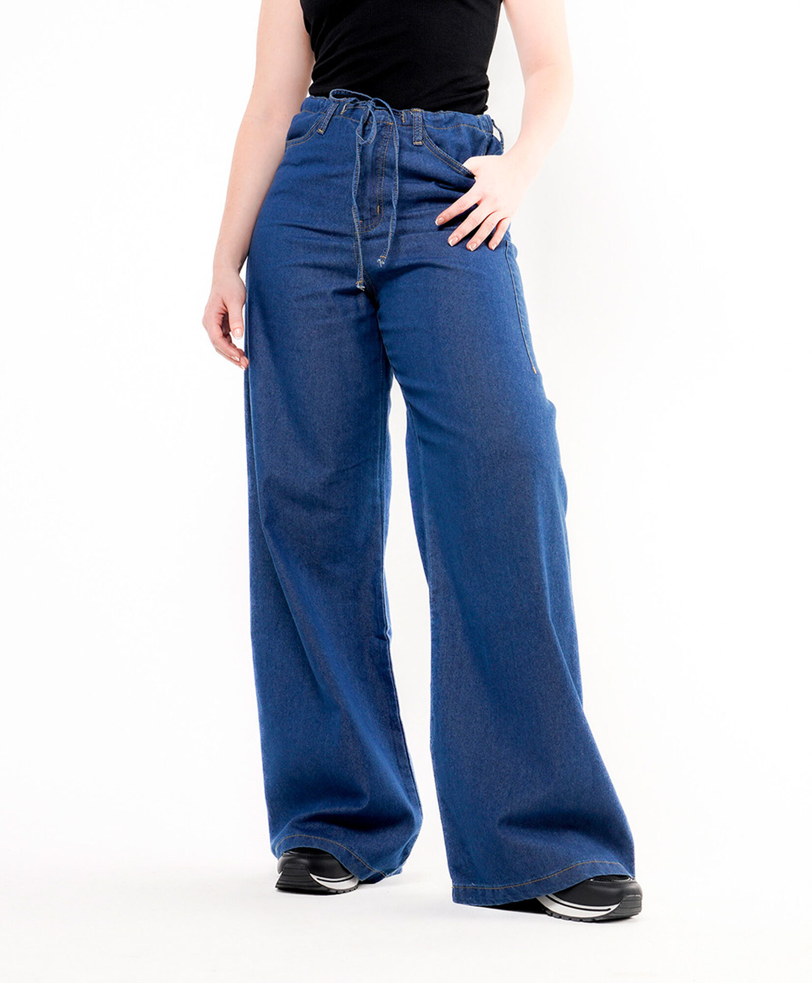 Pantalón mujer tencel lazo wide Pantalón mujer tencel lazo wide