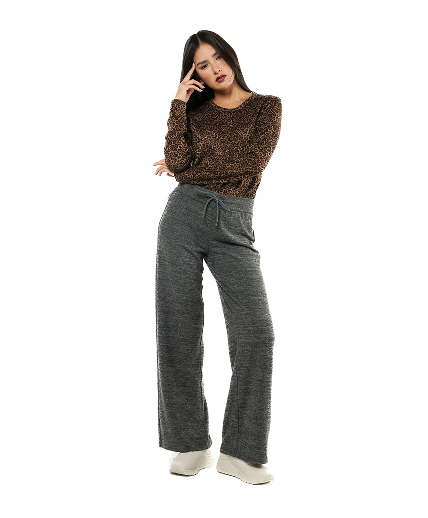 Pantalón mujer jaspeado wide Pantalón mujer jaspeado wide
