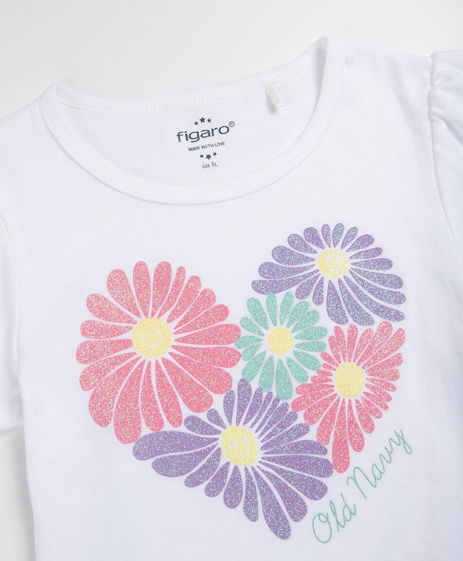 Polera beb&eacute; coraz&oacute;n con flores