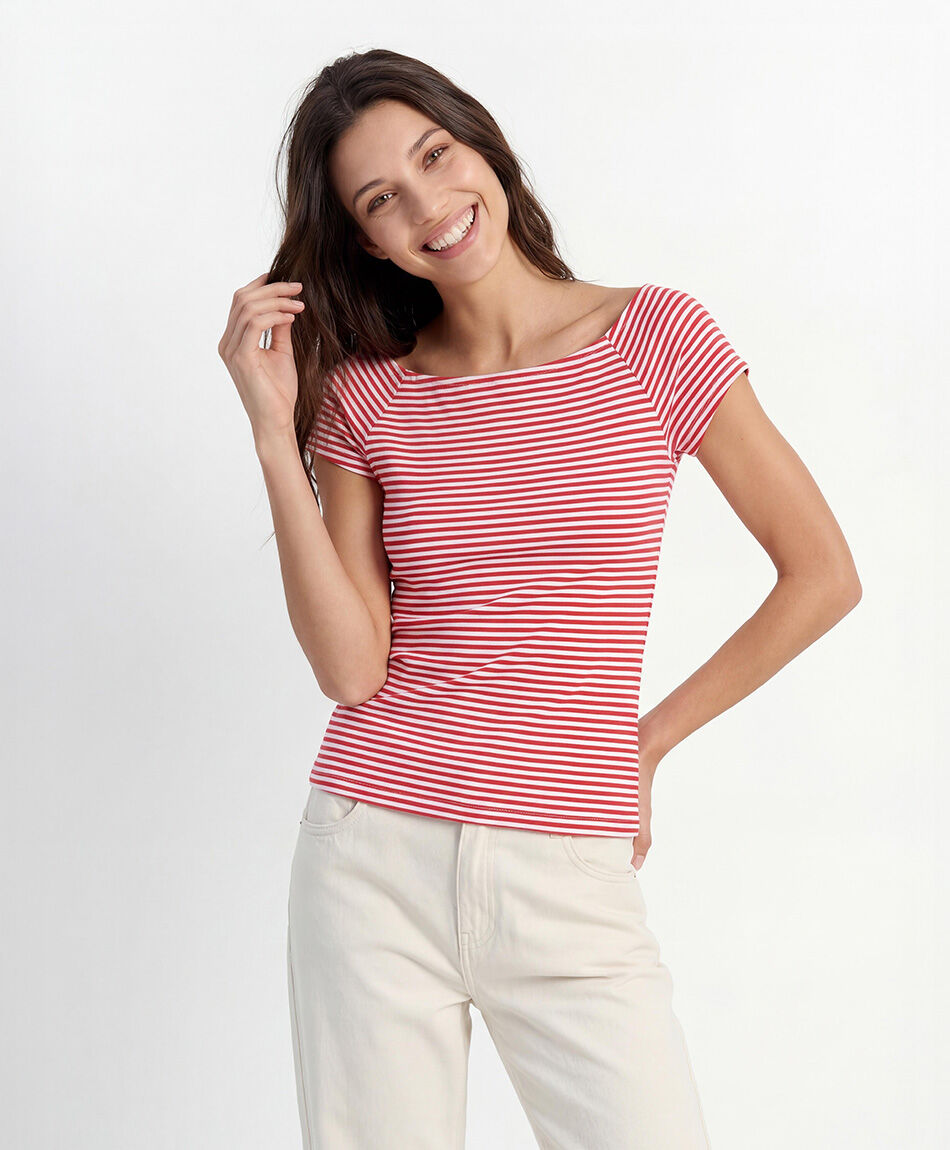 Polera mujer cuello amplio