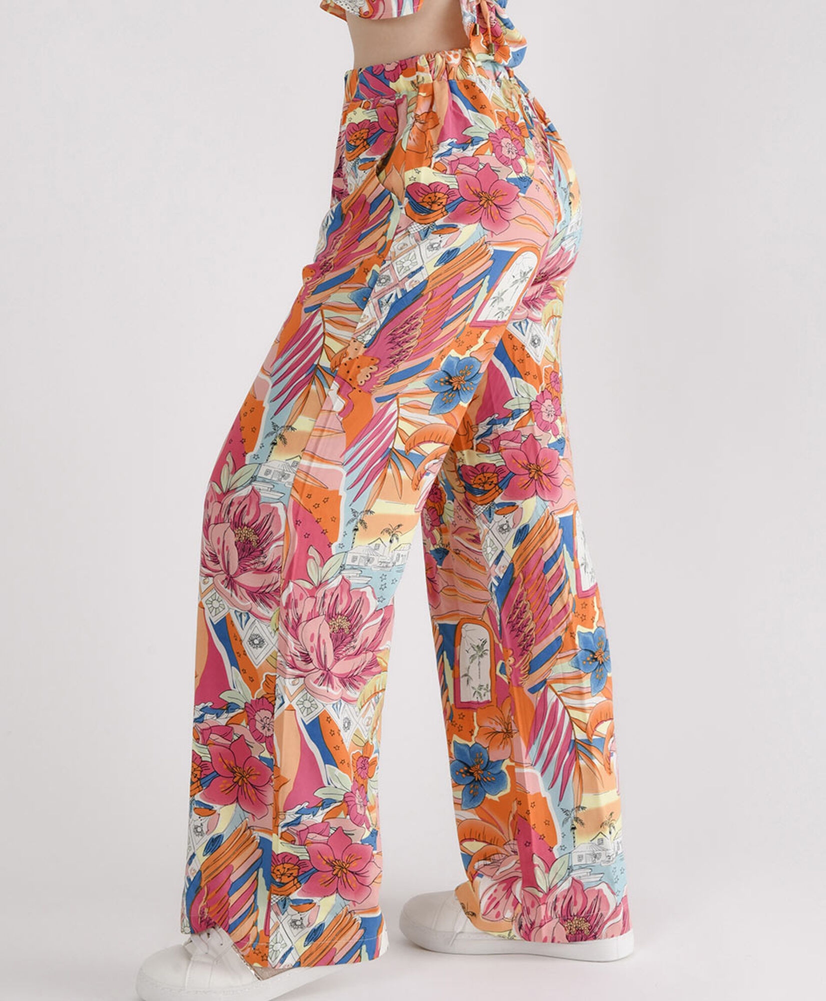 Pantalón mujer tropical wide Pantalón mujer tropical wide