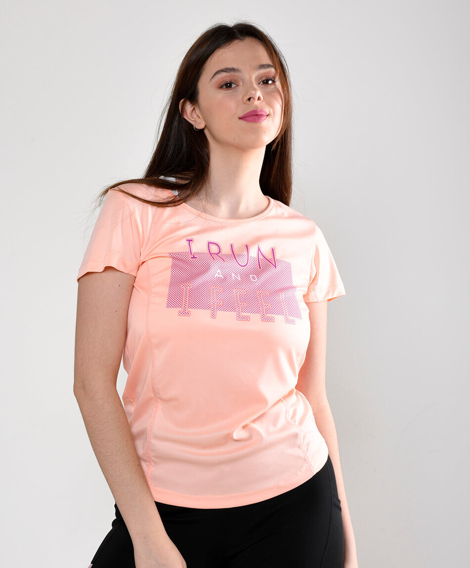 Polera deportiva manga corta cuello redondo