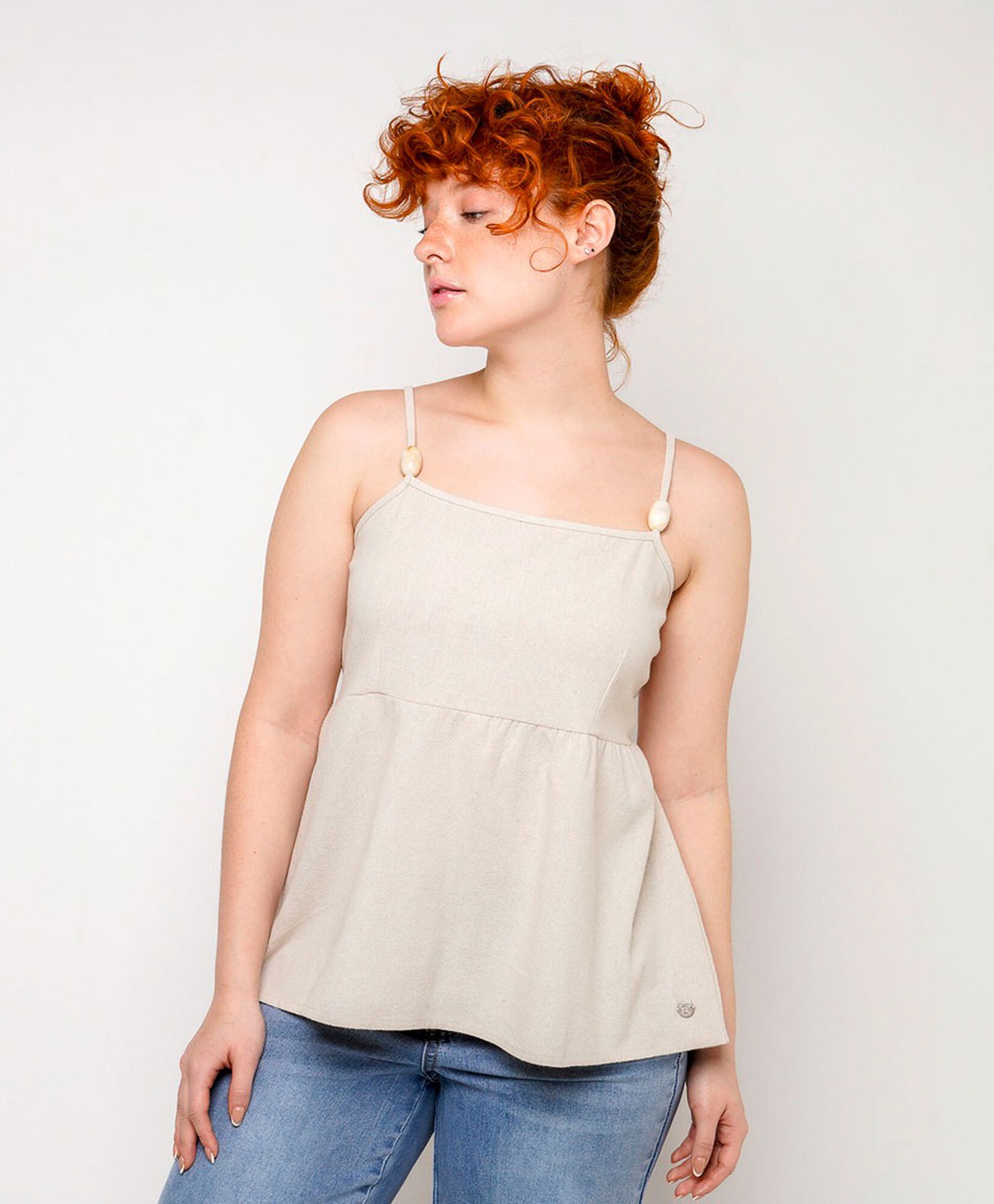 Blusa mujer accesorio lino Blusa mujer accesorio lino