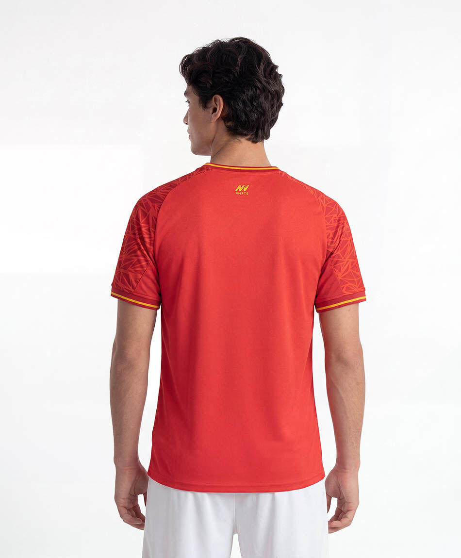 Polera deportiva hombre f&uacute;tbol roja