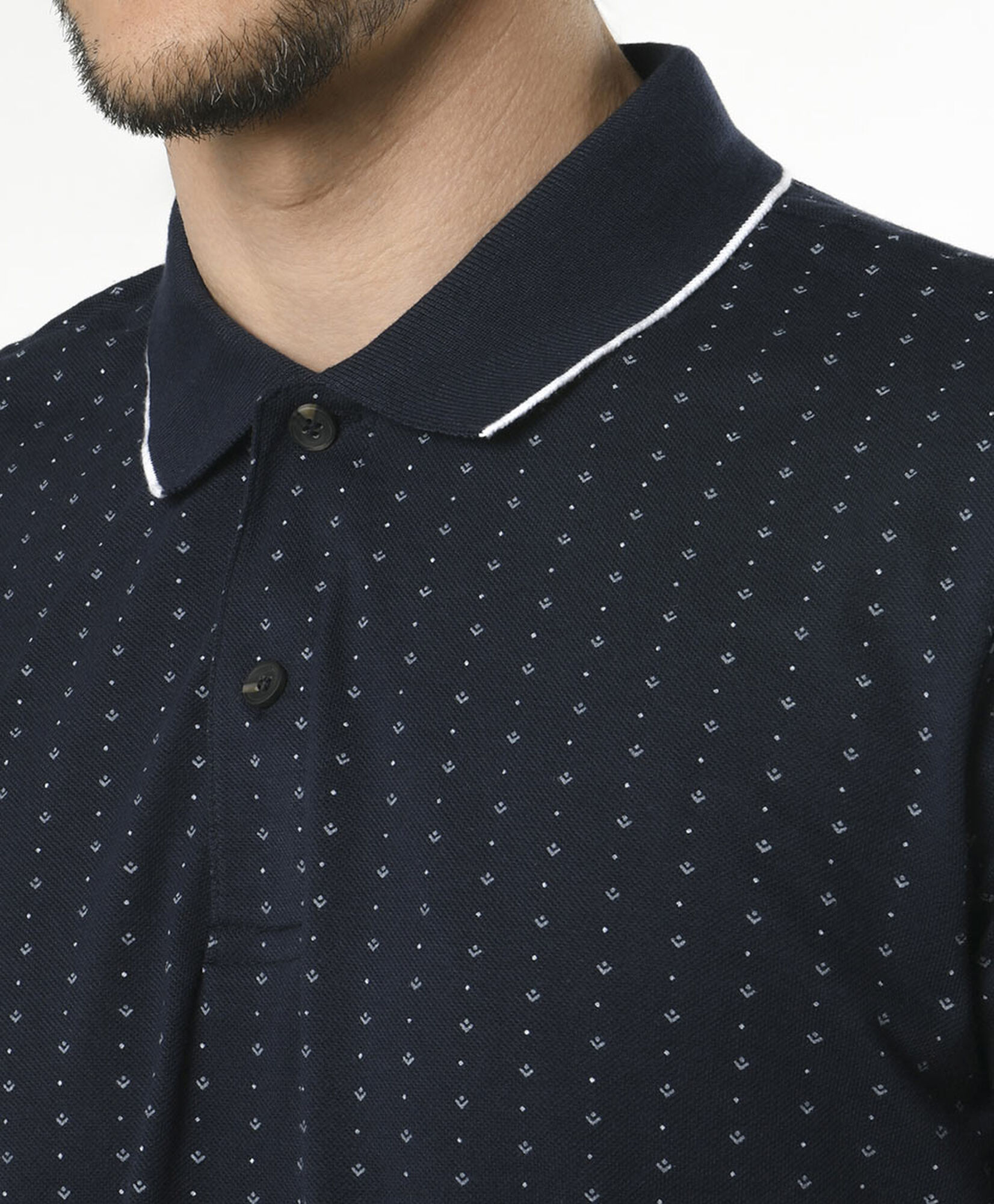 Polera hombre cuello piqué puntos y línea Polera hombre cuello piqué puntos y línea