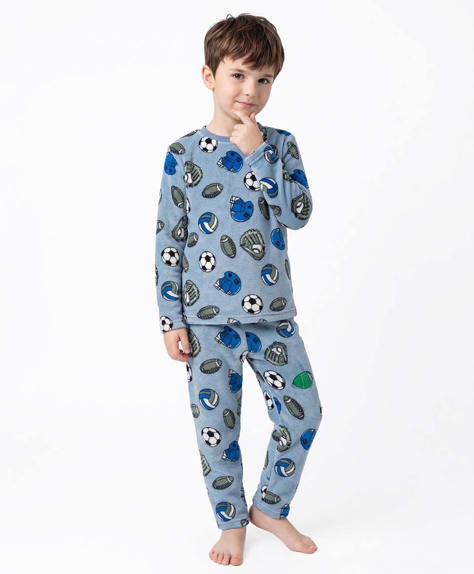 Pijama ni&ntilde;o estampado soccer