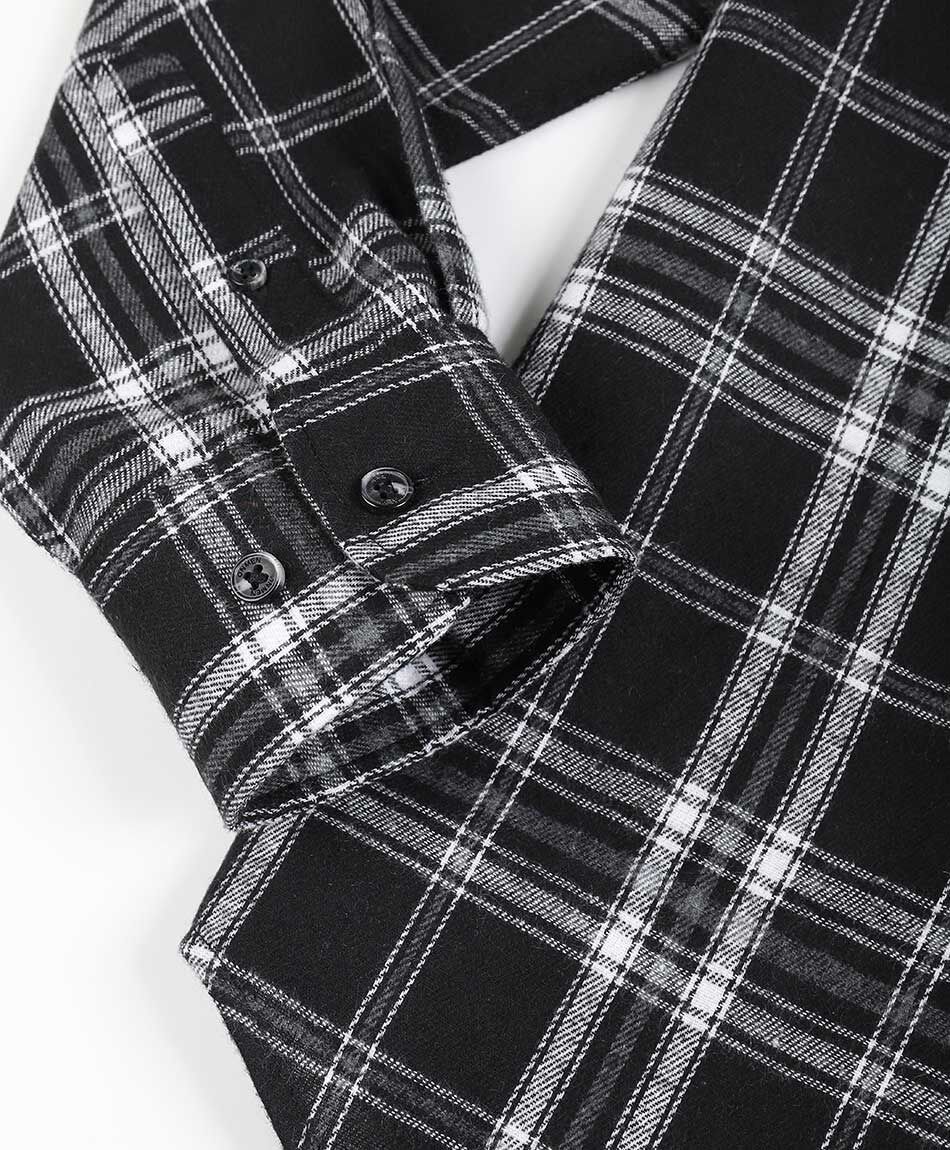 Camisa hombre franela negro