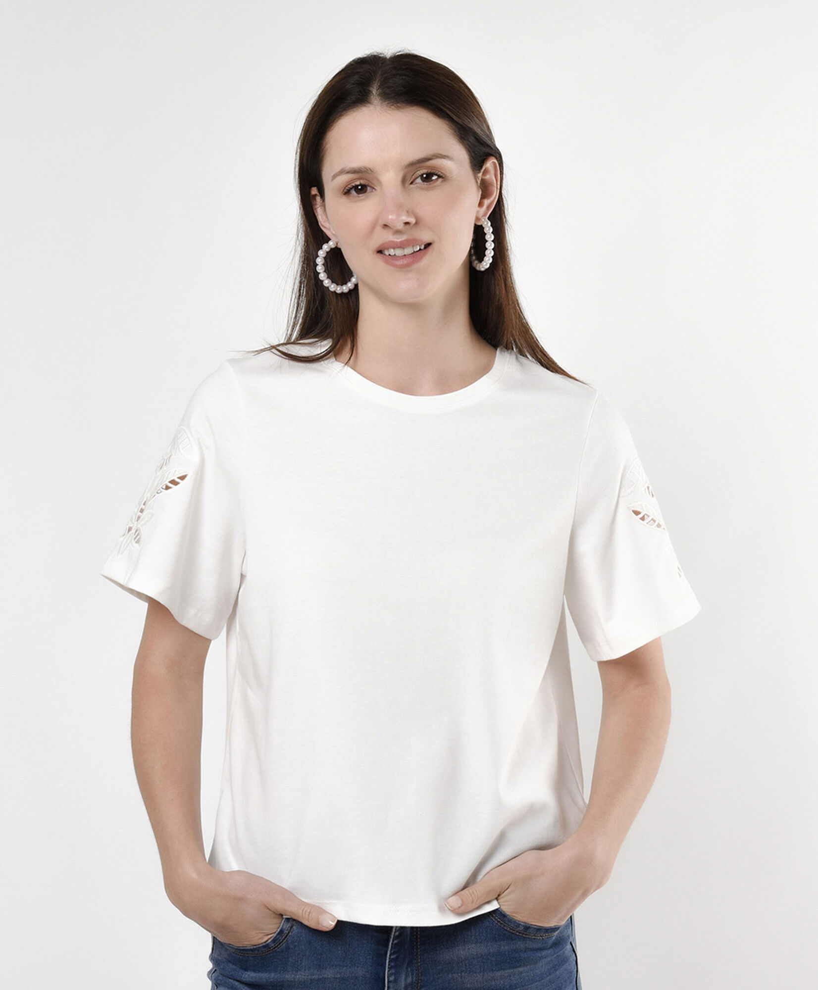 Polera mujer mangas bordadas Polera mujer mangas bordadas