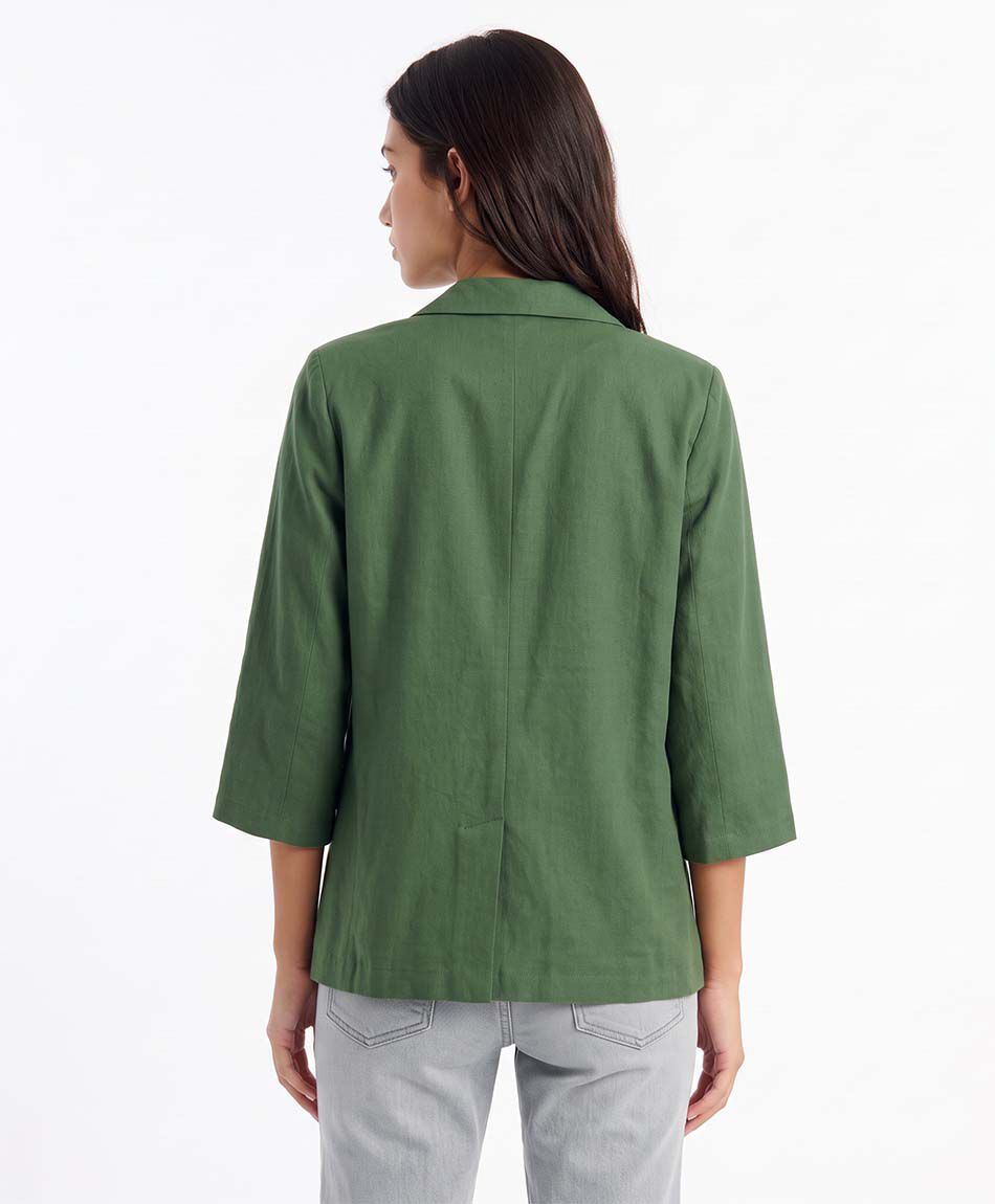 Blazer mujer lino verde