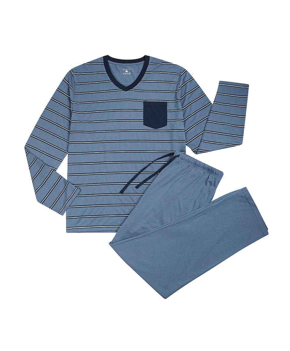 Pijama hombre lineas azules