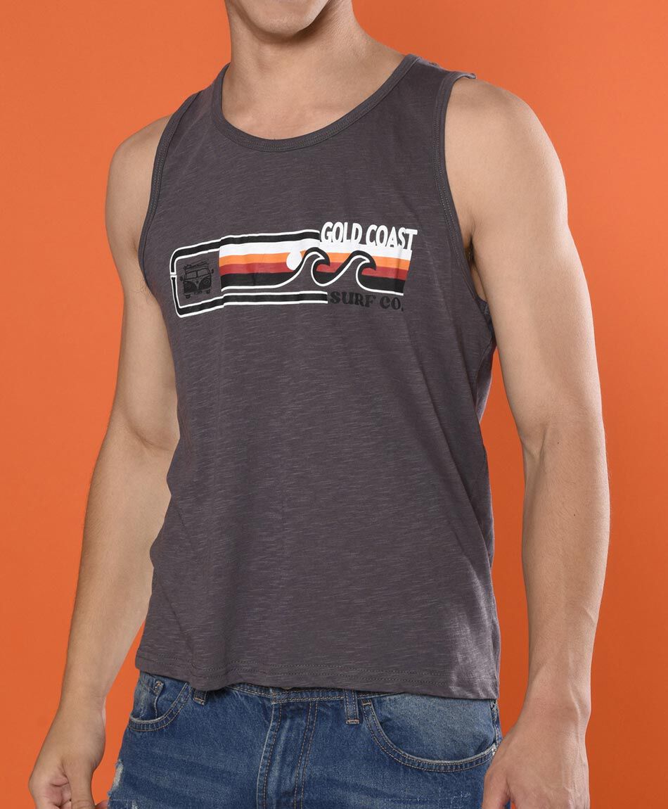 Polera sin mangas cuello redondo