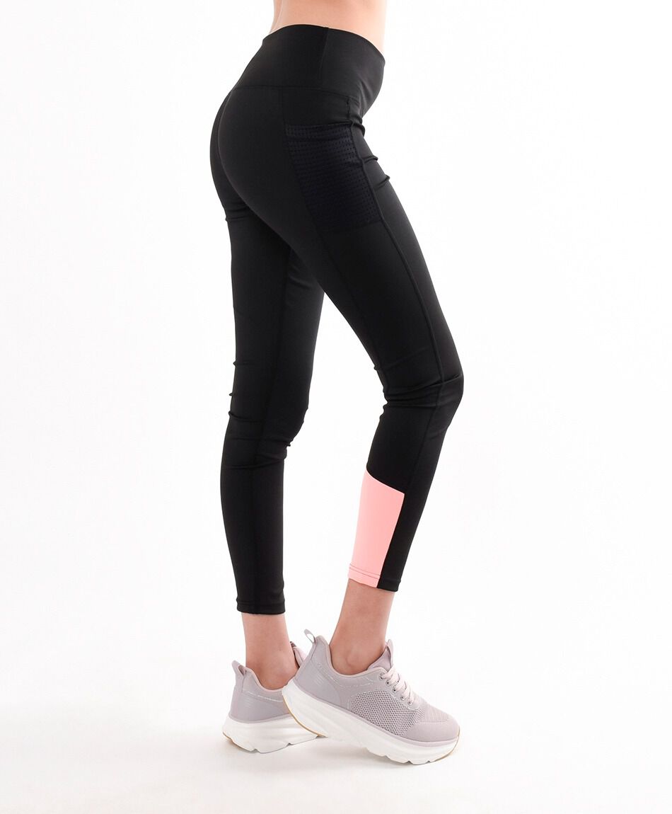 Calza deportiva mujer franja rosa
