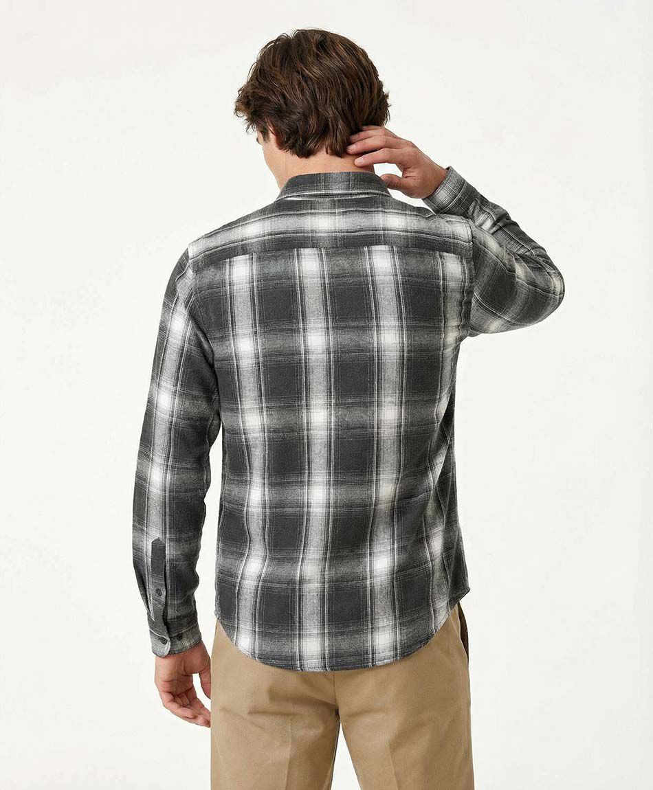 Camisa hombre cuadrill&eacute; franela