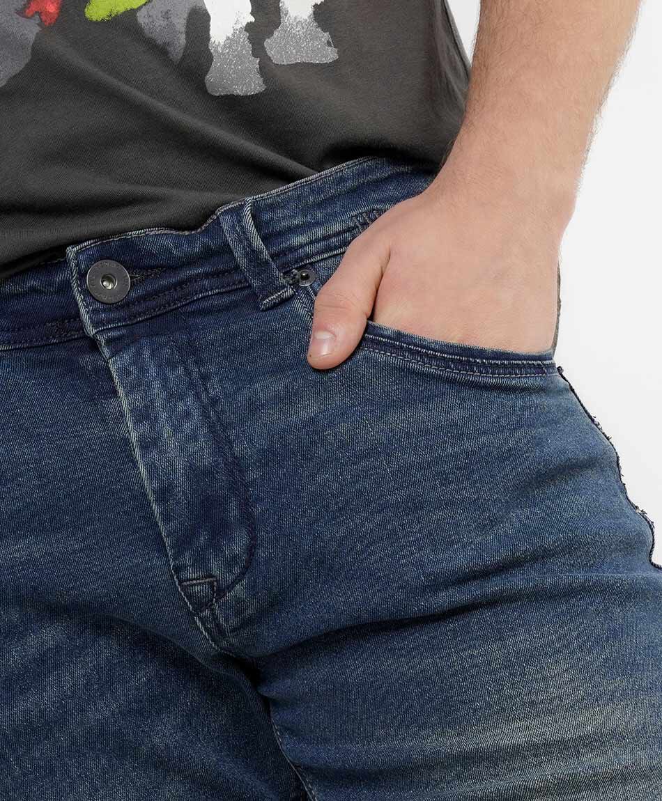 Jeans hombre desgastado slim fit