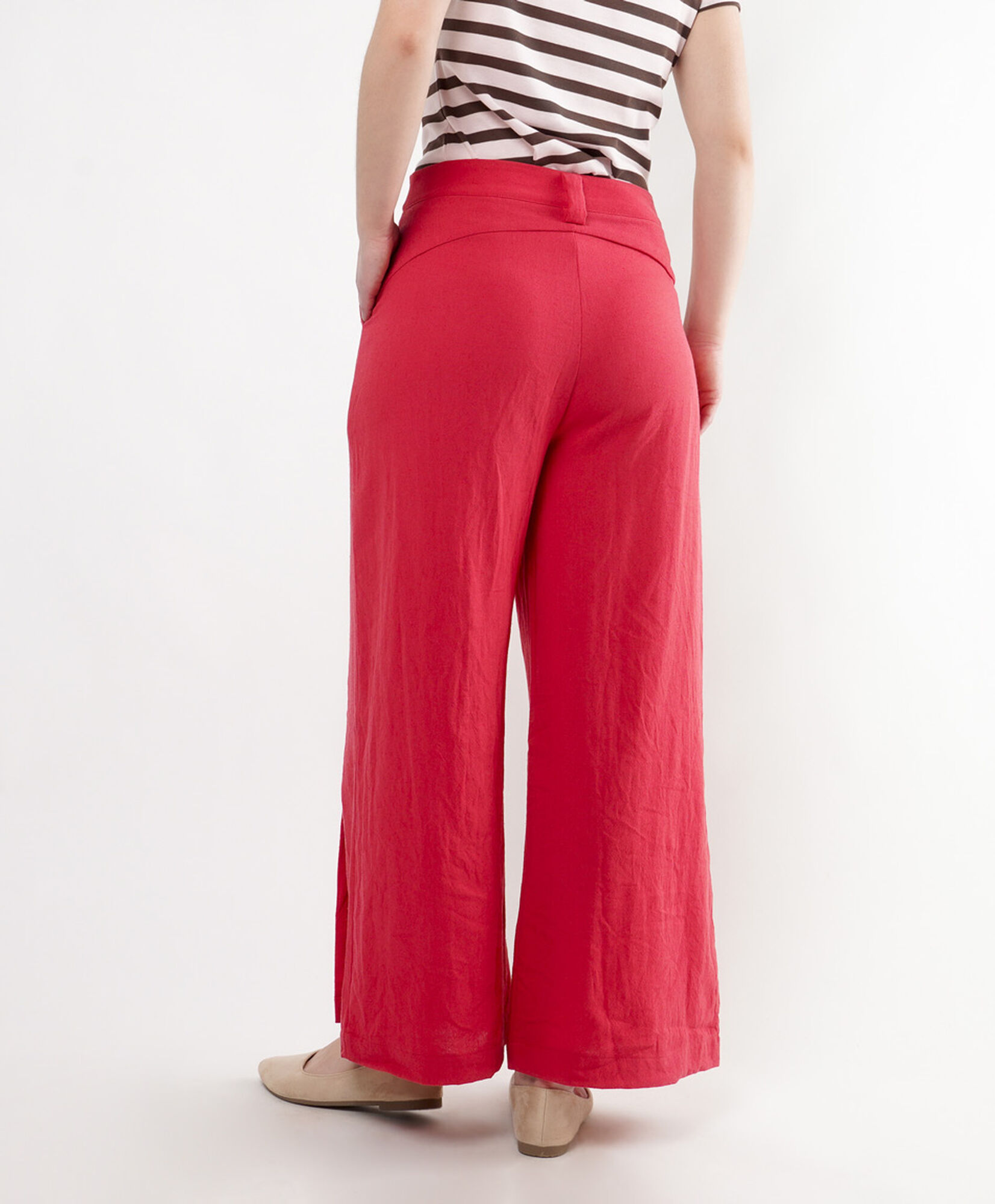 Pantalón mujer liso rojo wide leg Pantalón mujer liso rojo wide leg