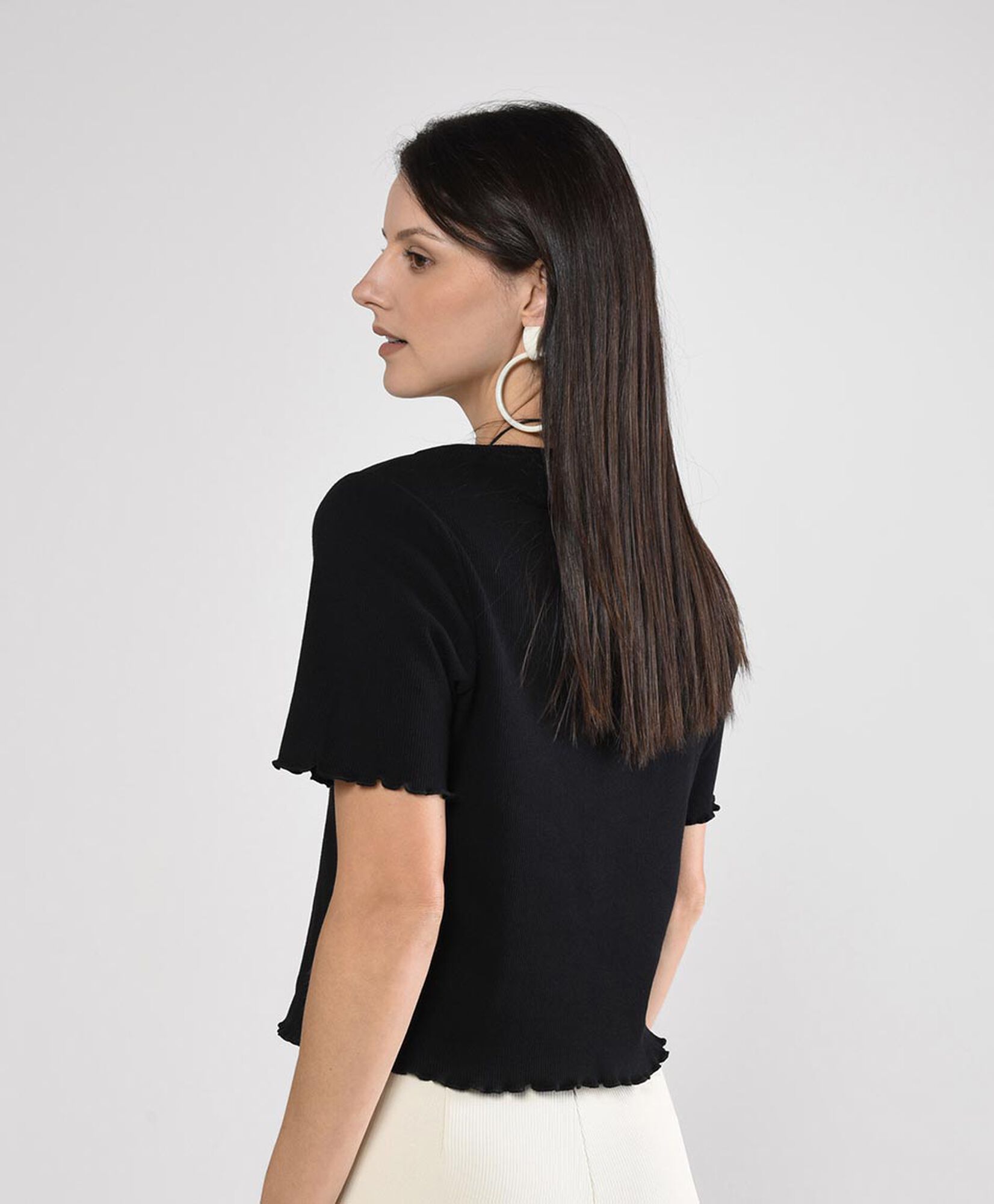 Polera mujer botones manga corta Polera mujer botones manga corta