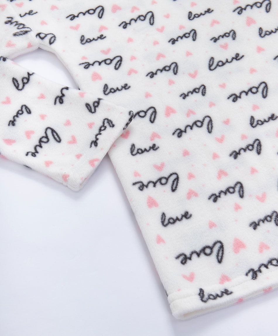 Pijama mujer  polar letras y  botones