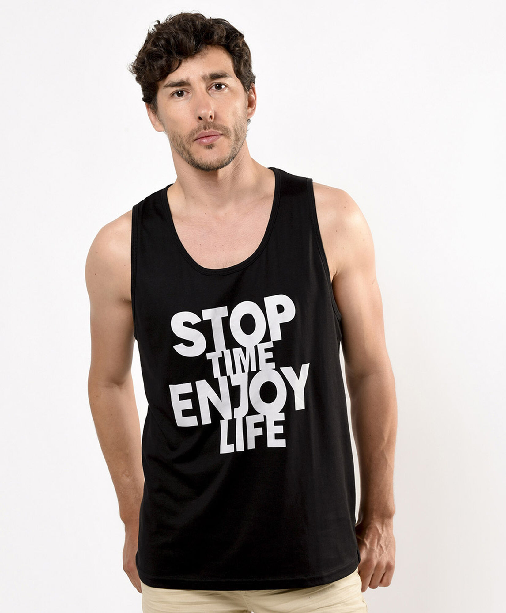 Polera hombre frase sin mangas Polera hombre frase sin mangas