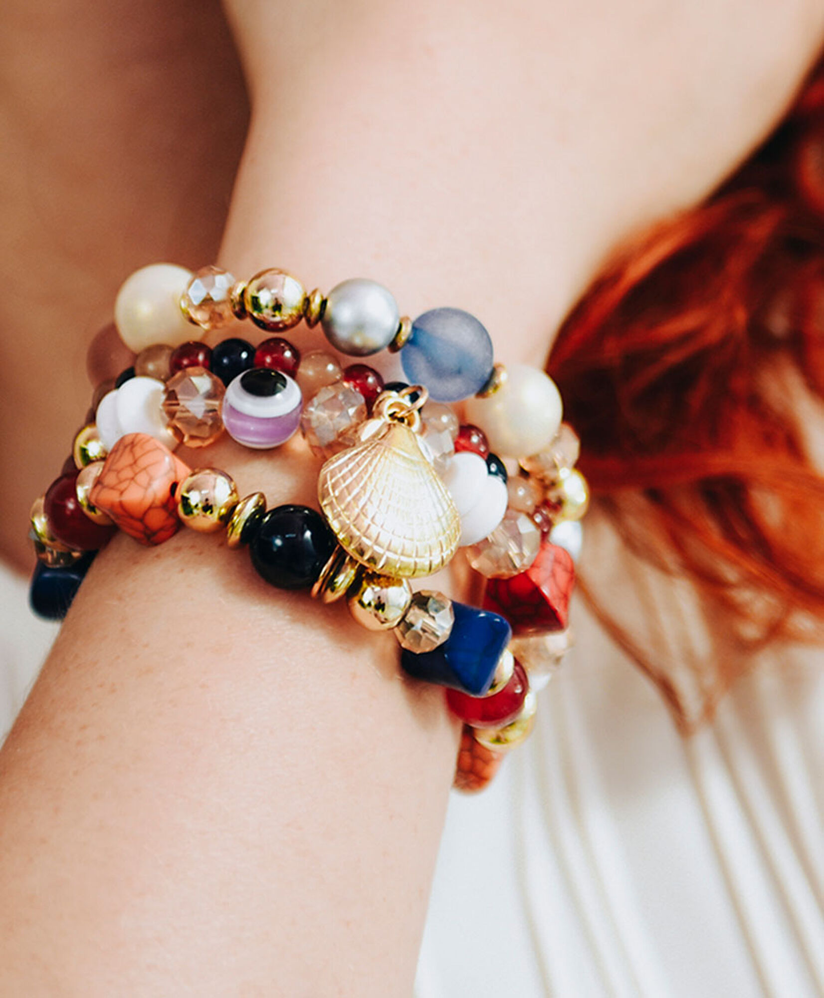Set pulseras mujer piedritas colores Set pulseras mujer piedritas colores