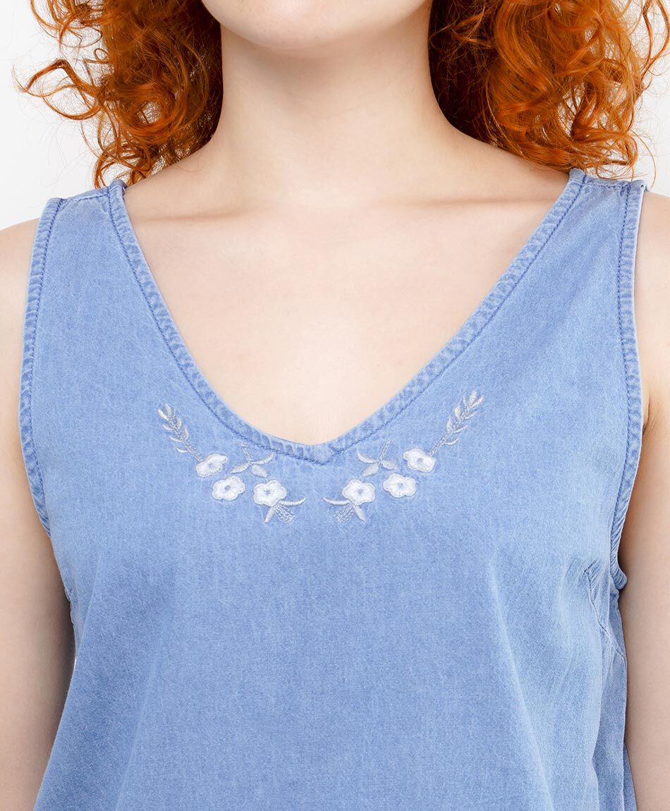 Blusa mujer tencel bordado