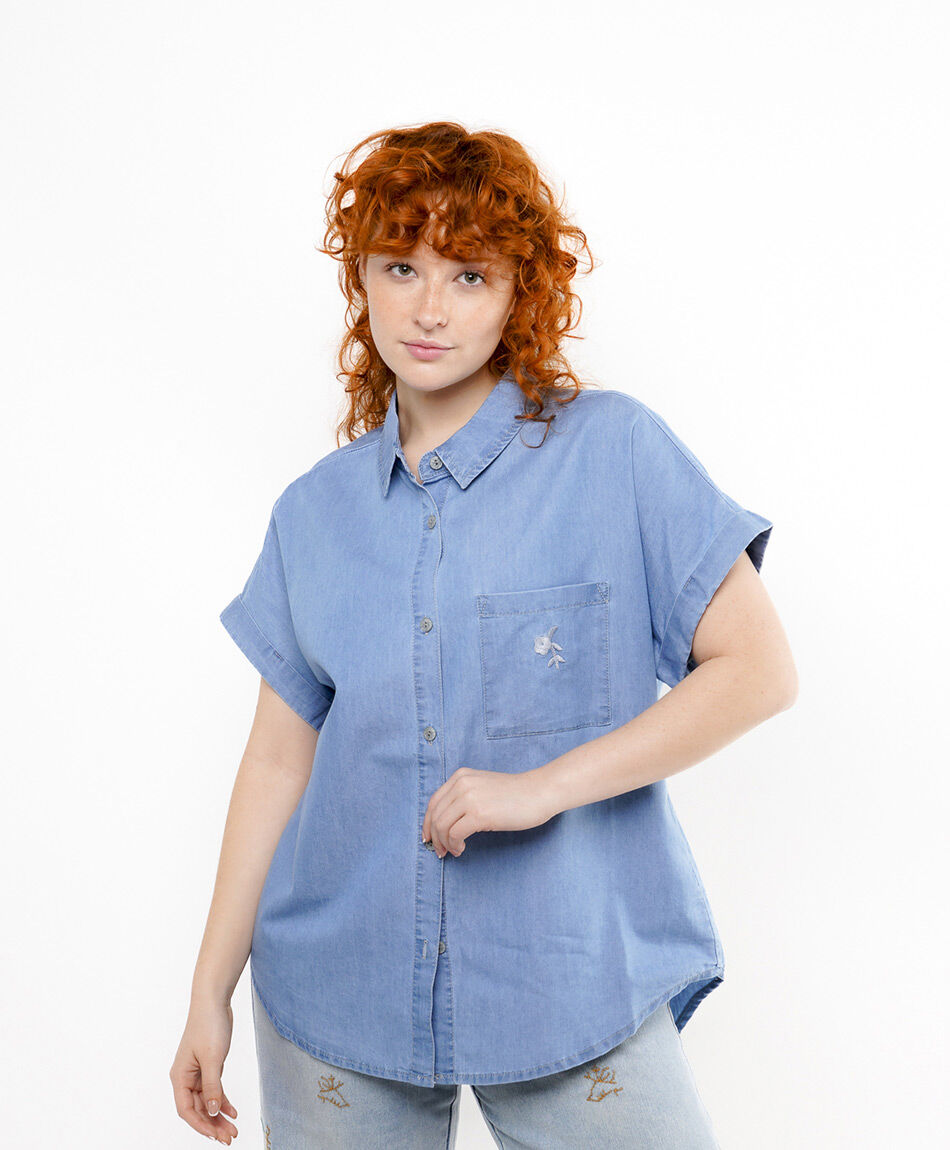 Blusa mujer camisera tencel