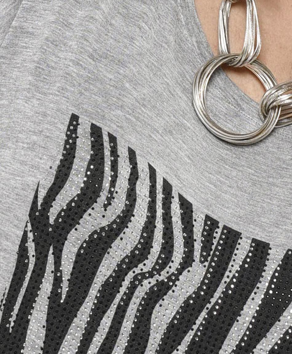 Polera mujer animal print cebra oversize