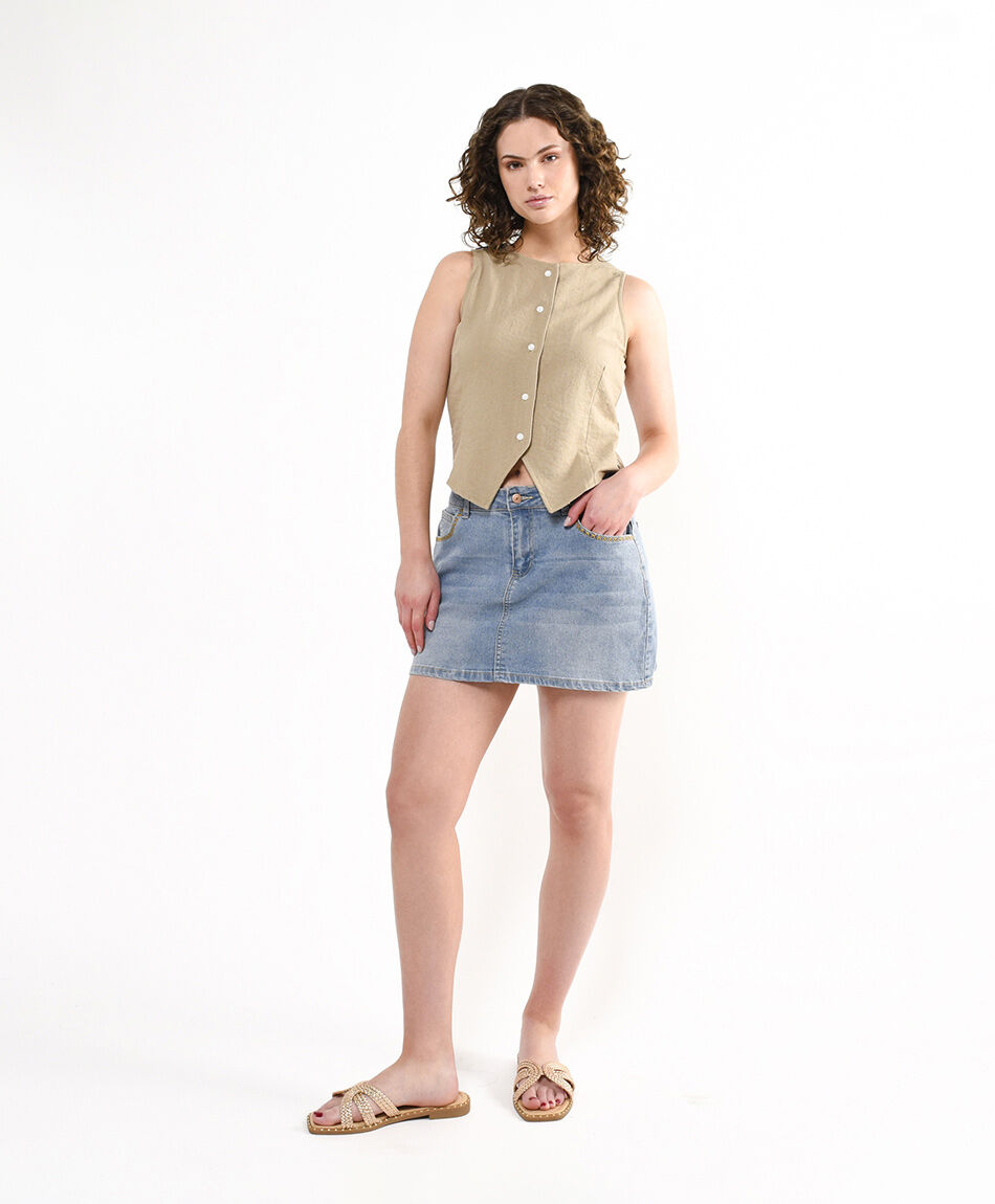 Mini falda mujer detalle bordado