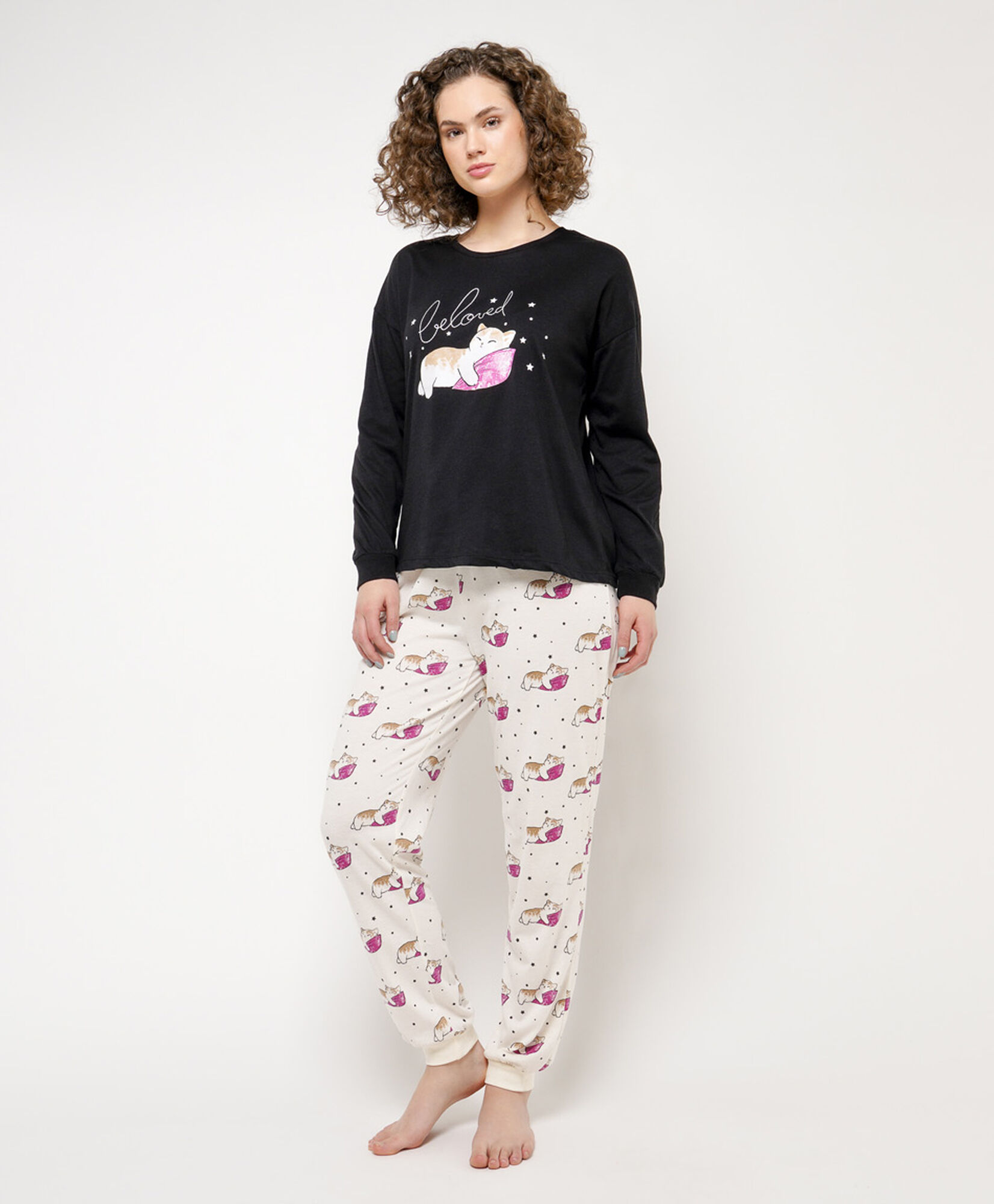 Pijama mujer gato durmiendo Pijama mujer gato durmiendo