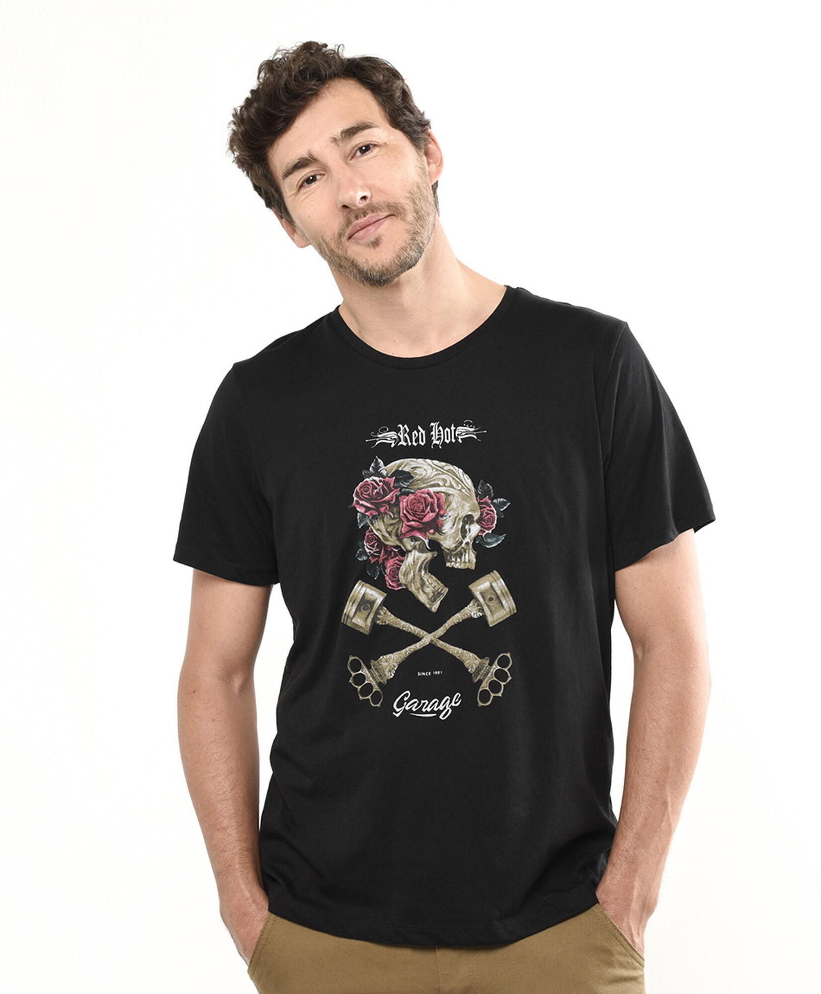 Polera hombre print calavera Polera hombre print calavera
