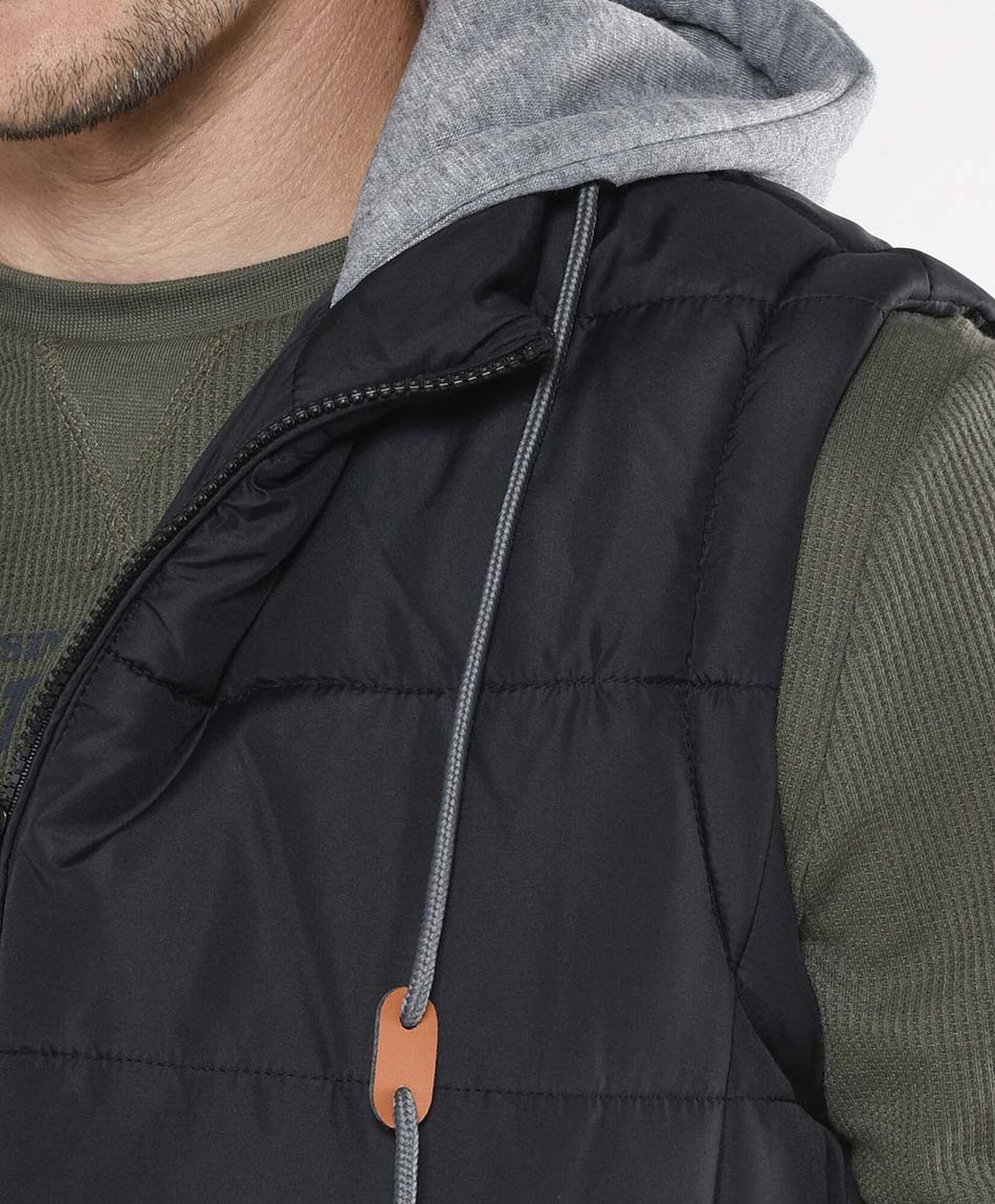 Parka hombre costuras horizontales sin mangas Parka hombre costuras horizontales sin mangas